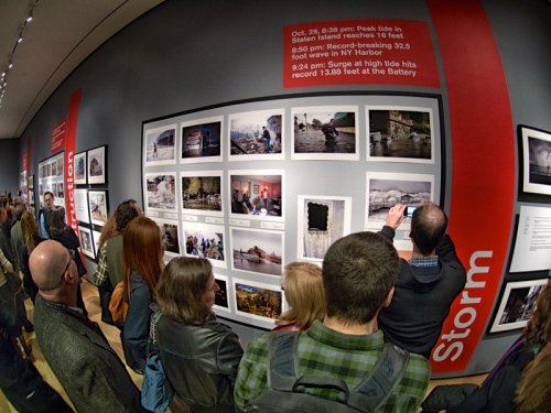 Opening of "Rising Waters: Photographs of Sandy. Bob used a fisheye lens for this shot.