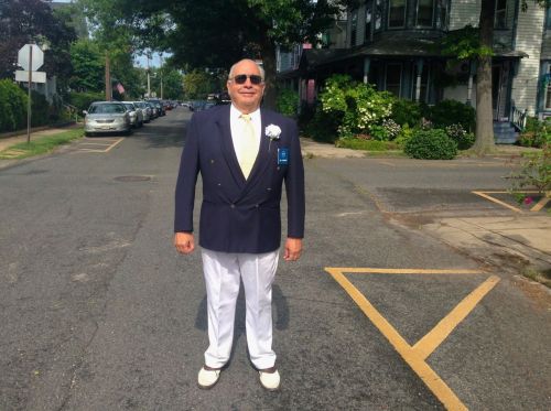 Jim Carrano. In case you have never seen a GA usher in a full dress uniform, this is it. Blogfinger photo,with permission of Jim, the most respected usher in the Mountains of Ocean Grove.