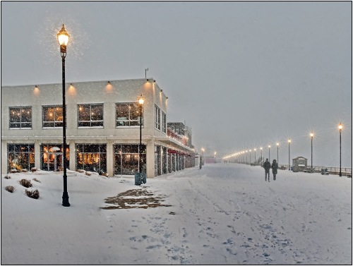 Asbury Park boardwalk near the Casino looking north. Photograph by Rich Despins of B. Beach. Special to Blogfinger ©
